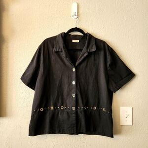 Vintage Black Button-down